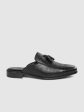 House of Pataudi Men Black Croc Textured Handcrafted Mules Discount