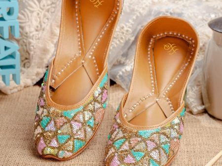 House of Pataudi Women Embellished Mojaris Flats Cheap