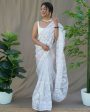 Vamsee Amisha White Organza Saree For Cheap