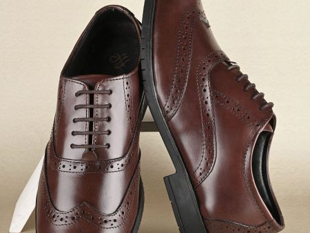 House of Pataudi Men Leather Formal Brogues Shoes Sale