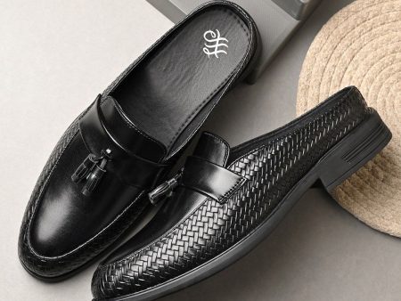 House of Pataudi Men Round Toe Formal Slip On Mules Supply