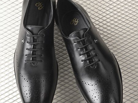 House of Pataudi Men Perforated Formal Oxfords Sale