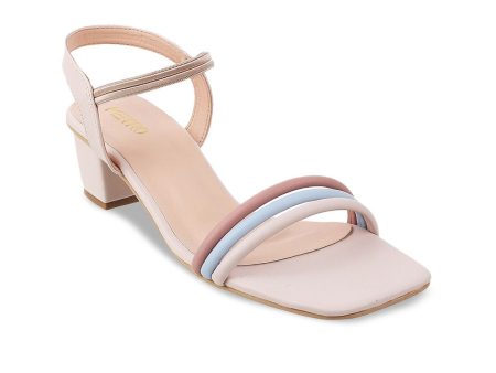 Metro Beige & Peach Coloured Colourblocked Block Heels Online Hot Sale