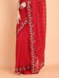 Vamsee Ammelia Red Georgette Saree For Sale