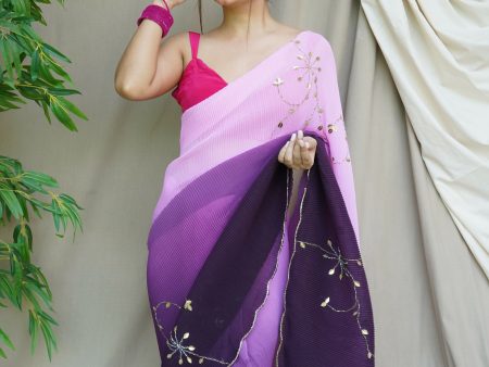 Vamsee Antara Violet Georgette Saree on Sale