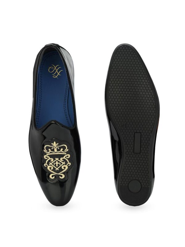 House of Pataudi Men Embellished Round Toe Mojaris For Cheap