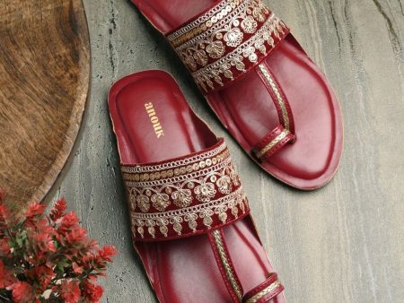 Anouk Women Ethnic - Embellished One Toe Flats Hot on Sale