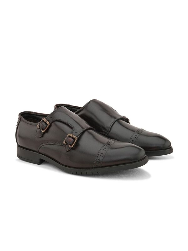 House of Pataudi Men Leather Formal Monks Cheap