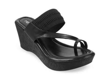 Metro Black Wedge Heels Online Hot Sale