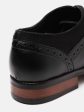 House of Pataudi Men Black Handcrafted Leather Formal Brogues For Cheap