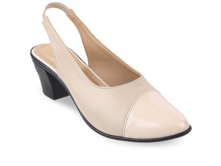 Metro Beige Block Pumps Online Hot Sale