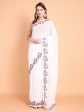 Vamsee Ammelia White Georgette Saree For Discount