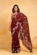 Vamsee Annie Maroon Georgette Silk Saree For Sale