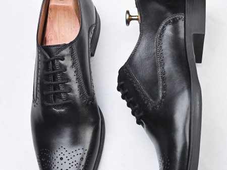 House of Pataudi Men Genuine Leather Perforated Formal Brogues Hot on Sale