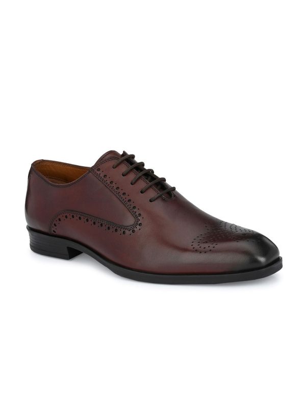 House of Pataudi Men Genuine Leather Formal Brogue Shoes Cheap