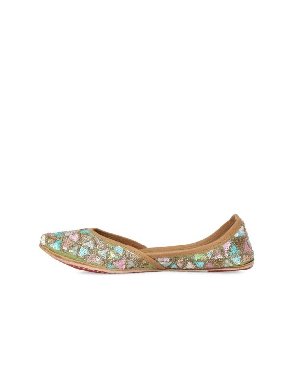 House of Pataudi Women Embellished Mojaris Flats Cheap