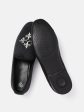 House of Pataudi Men Black & Gold-Toned Embroidered Slip-On Sneakers Online