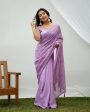 Vamsee Trending Sequins 1 Lavender Georgette Saree Fashion