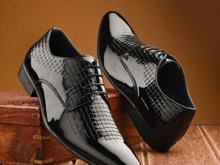 House of Pataudi Men Textured Round Toe Lace-Up Formal Derbys Sale