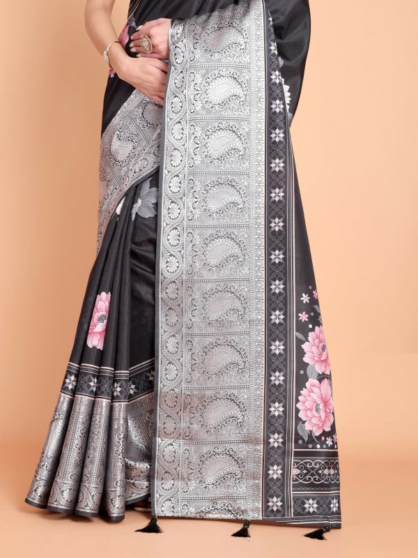 Vamsee Bhavi Black Georgette Saree For Cheap