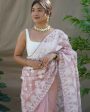 Vamsee Amisha Peach Organza Saree Hot on Sale